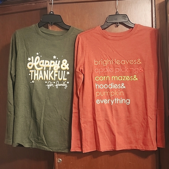 Cat & Jack Fall & Thanksgiving Long Sleeve Tee Bundle Sz XL - Picture 1 of 15